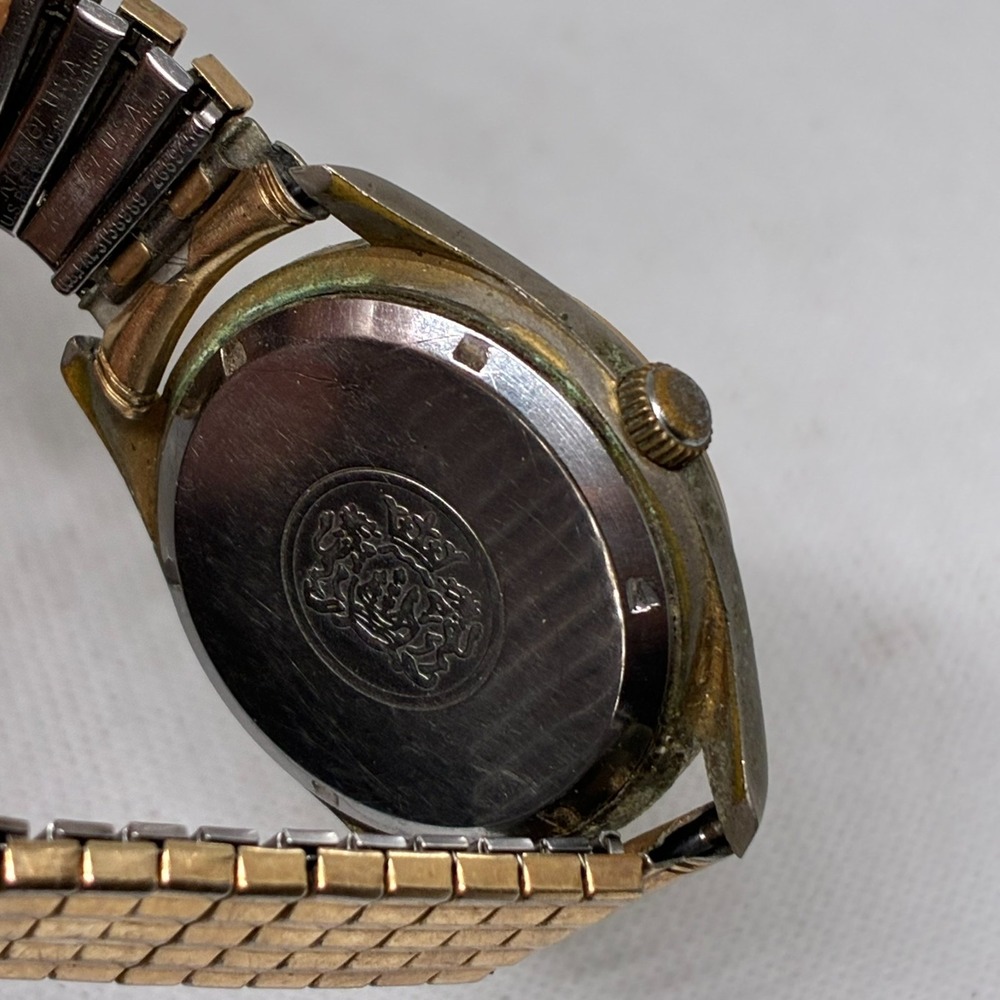 Vtg Bicentennial Coin Watch Unisex Lady Liberty Dial Gold Tone Swiss - Working! - Picture 6 of 10